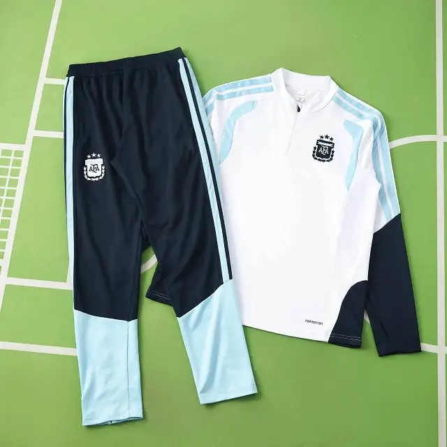 2026 FIFA World Cup Argentina White Half zip training suit set