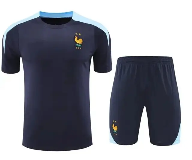 2425 France Training clothes suit Short sleeve Fan version