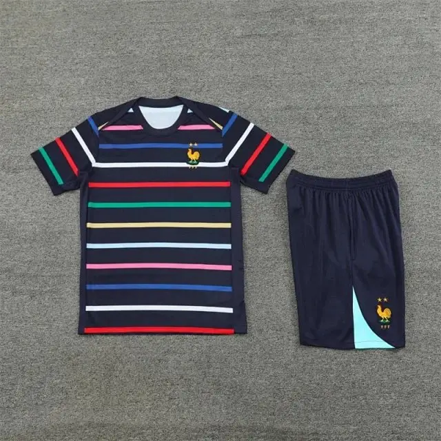 2425 France Training clothes suit Short sleeve Fan version