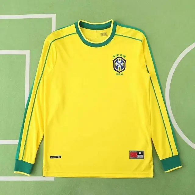 1998 season Brazil home Long sleeved retro Fan version