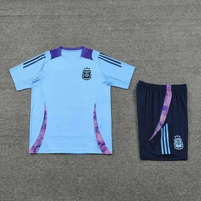 2425 Argentina Training clothes suit Short sleeve Fan version