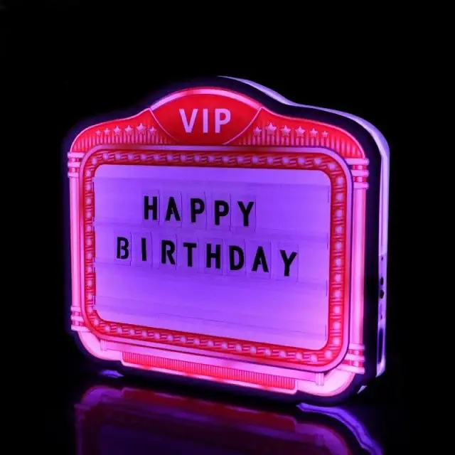 Illuminated acrylic hand-held sign LED letter light board