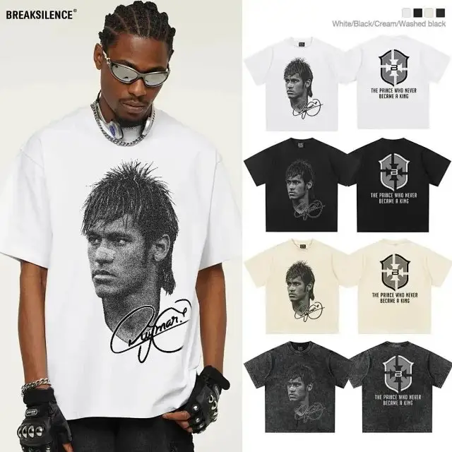2025 Neymar Printed Pure Cotton Short-Sleeve T-Shirt for Men and Women
