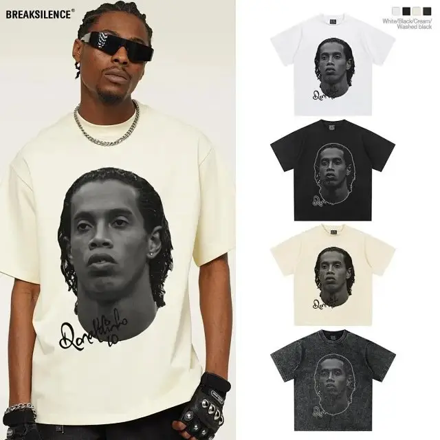 2025 Spring/Summer Men's Heavyweight Printed Short-Sleeve T-Shirt