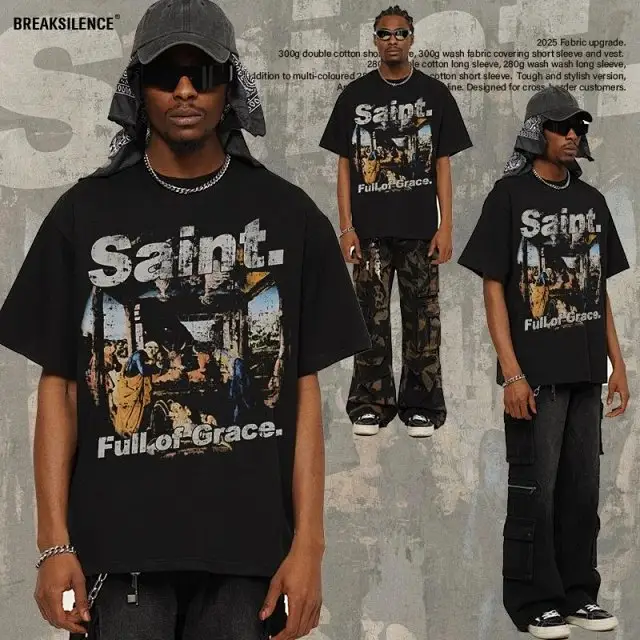 2025 Retro Print Heavyweight Short-Sleeve T-Shirt