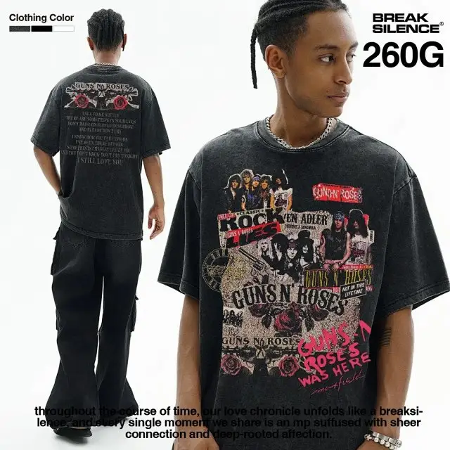 Guns N' Roses Premium Washed Vintage Print Men's Short Sleeve T-Shirt