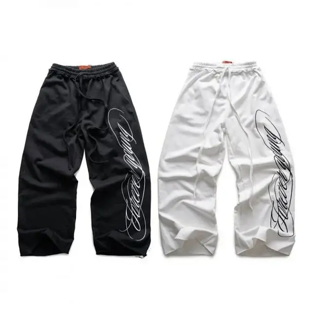 Forever Faithful Cursive Print Wide Leg Drawstring Sweat Pants