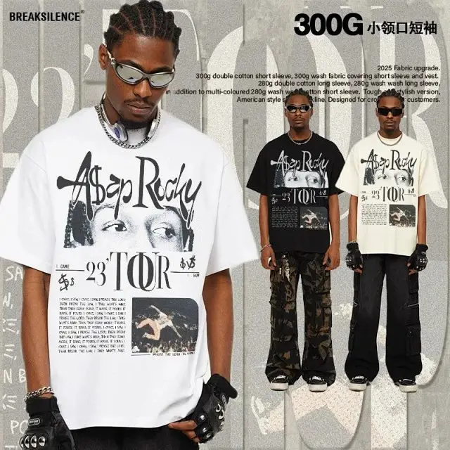 2025 American Street Vintage Heavyweight Streetwear Brand T-Shirt