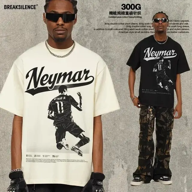 2025 Neymar American Print Heavyweight Short Sleeve T-Shirt